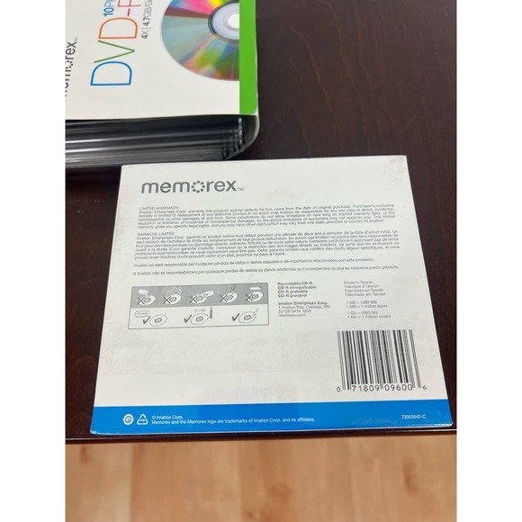 Memorex Unopened 10 pack & open pack 6 disk CD-R 80 minutes DVD-RW 120min - Picture 3 of 3